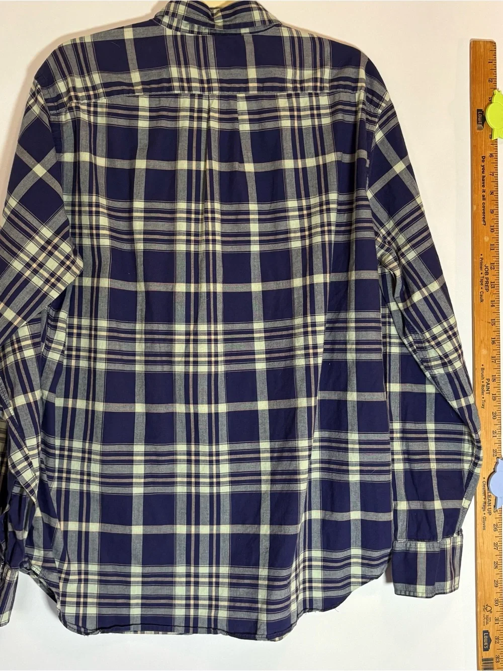 J. Crew Navy and Cream Plaid Button-Down Shirt